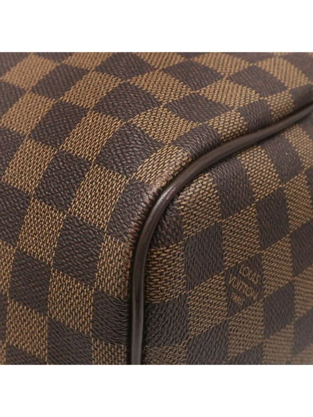 Louis Vuitton Boston Bag Keepall Bandouliere 55 Damier Canvas Ebene Gold Brown